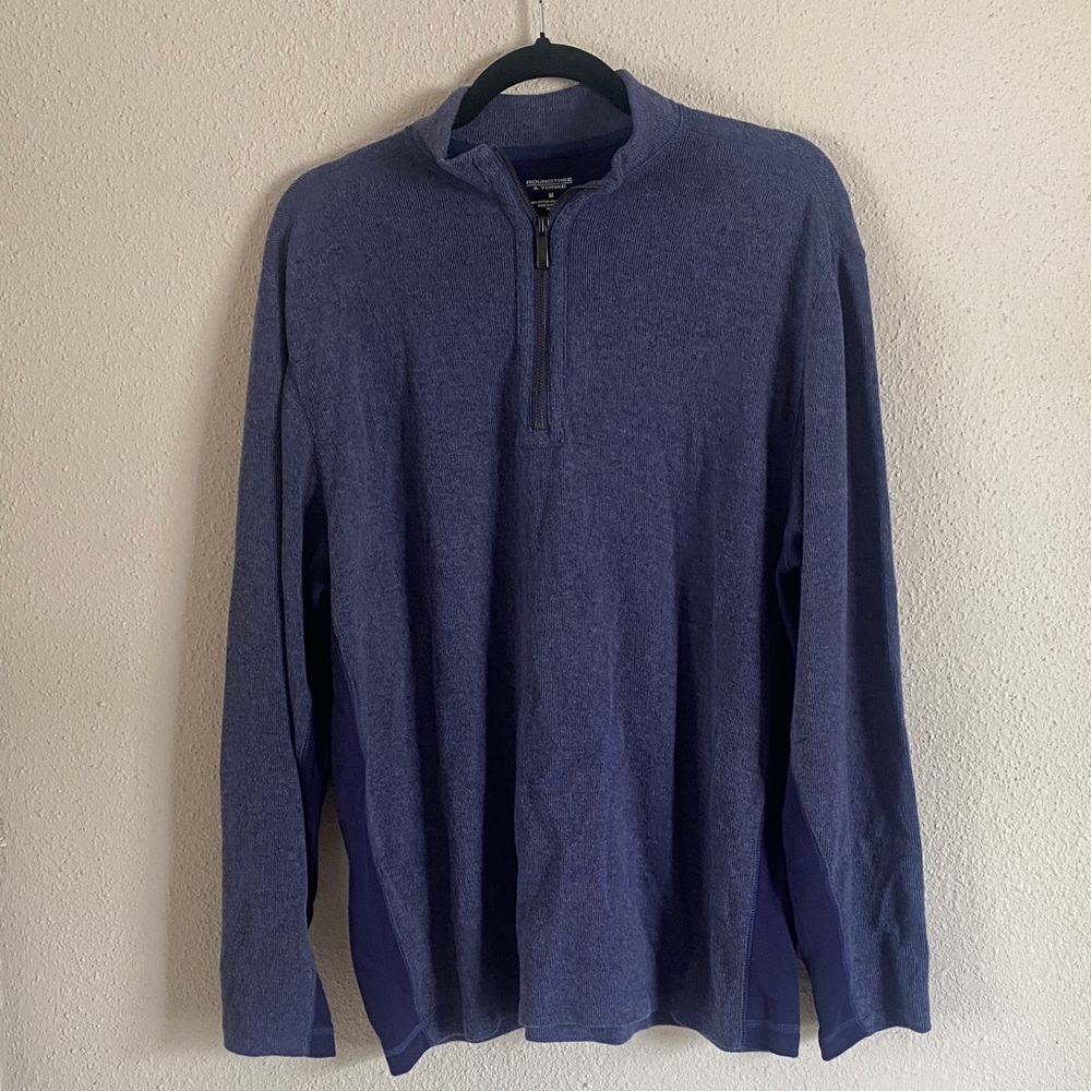 Roundtree & Yorke Men's Zip-Up Sweater in Blue